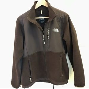 Brown north face fleece jacket